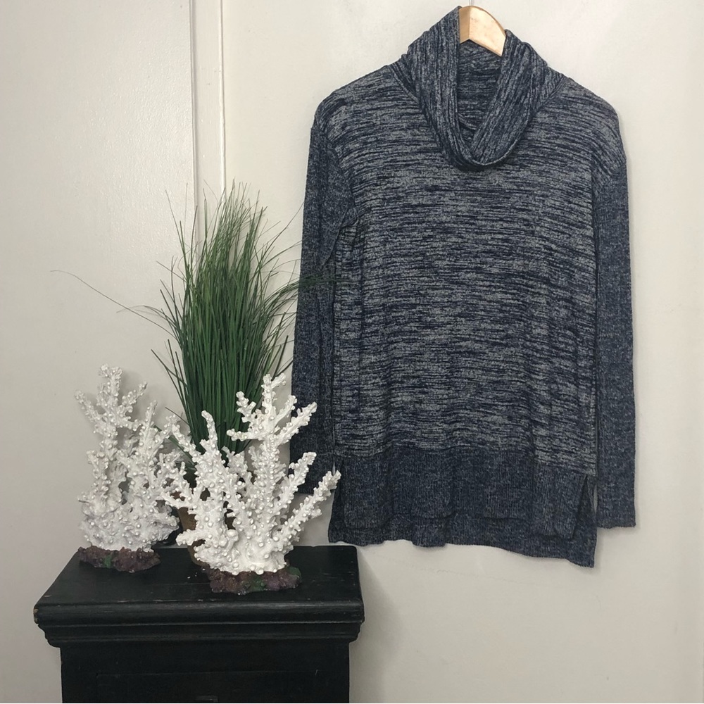 GAP Blue‎ Marled Cowl Neck Knit Sweater Sz XS New!